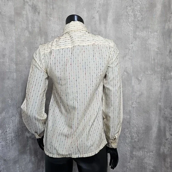 Vintage‎ Contessa Monique Florence Alper 70s Rainbow Stripe Blouse Button Front - Picture 6 of 10